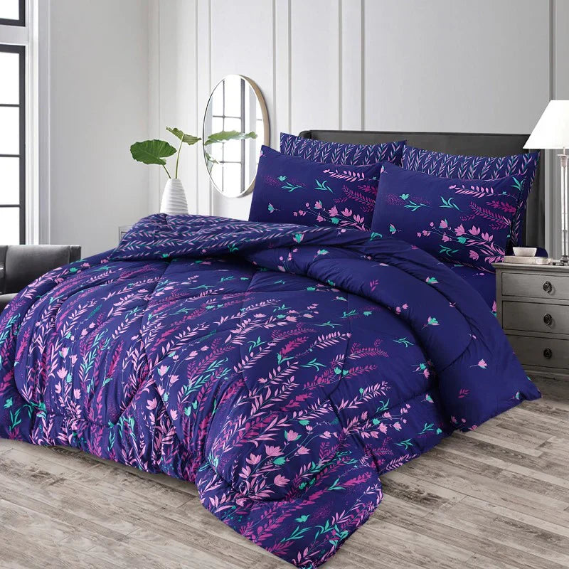 Double Bed 6 pc Winter Razai Set (Heavy Filling) DZ-31