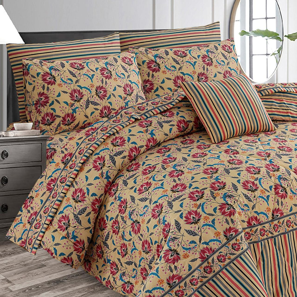 7 Pcs Comforter Set King Size Design KCC 041
