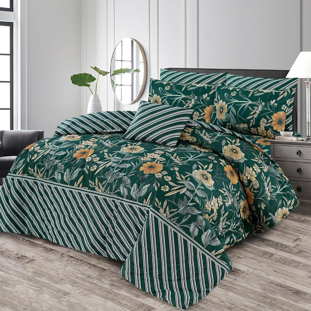 7 Pcs Comforter Set King Size Design KCC 038