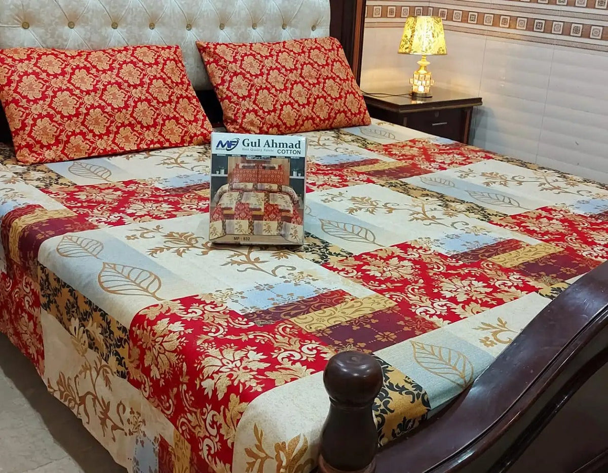 3 Pcs Cotton Bed sheet B 113