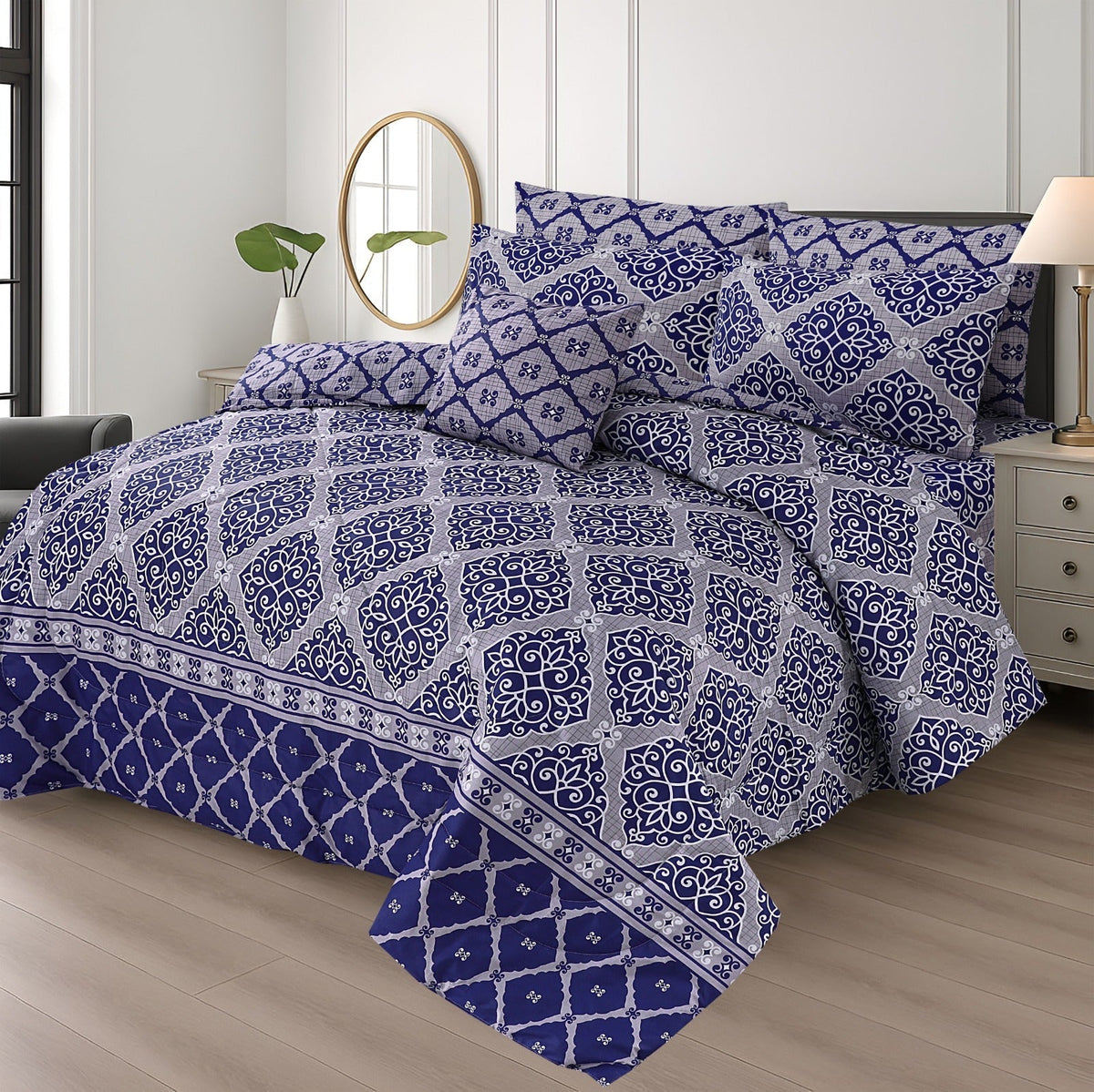 Double Bed 6 pc Winter Razai Set (Heavy Filling) DZ-29