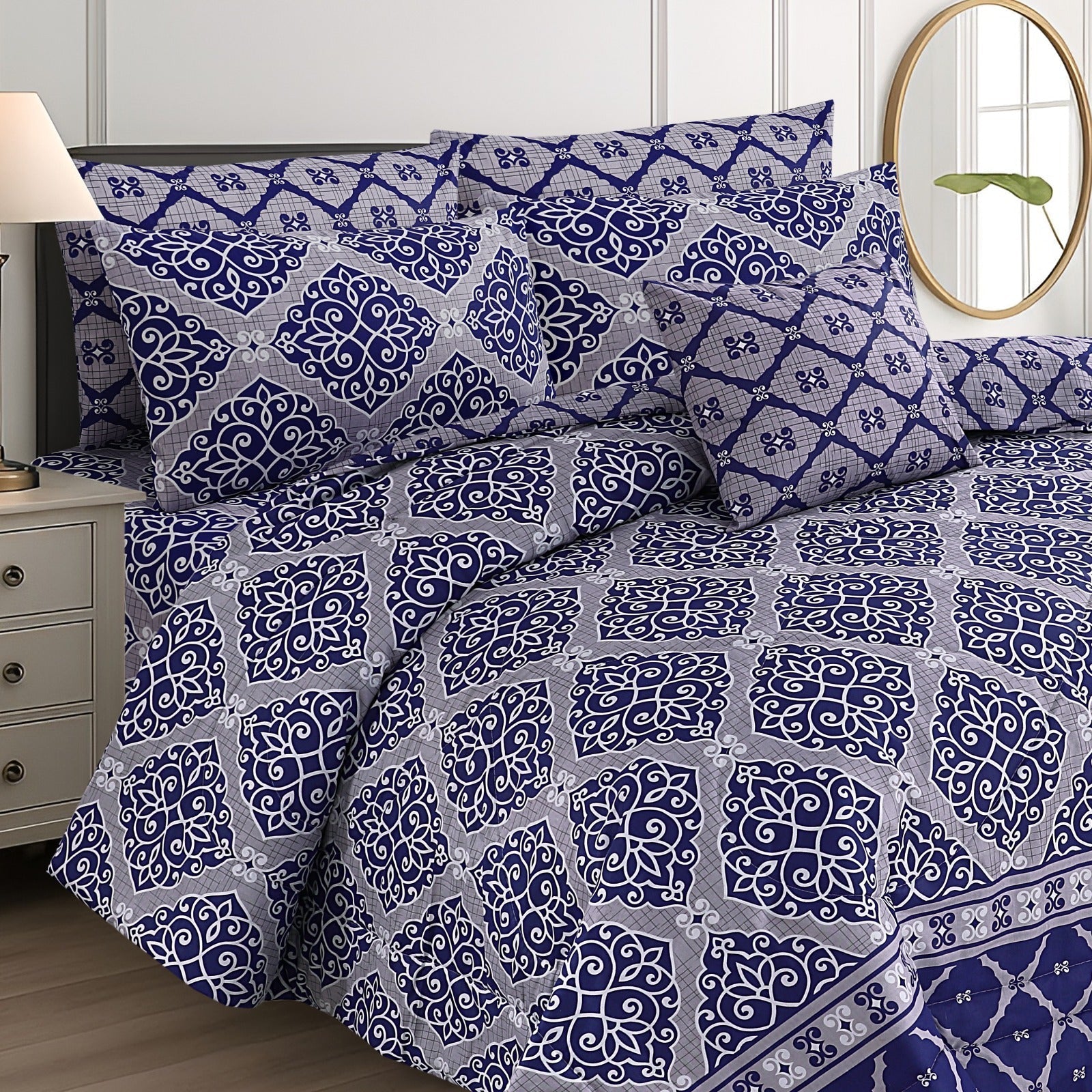 Double Bed 6 pc Winter Razai Set (Heavy Filling) DZ-29