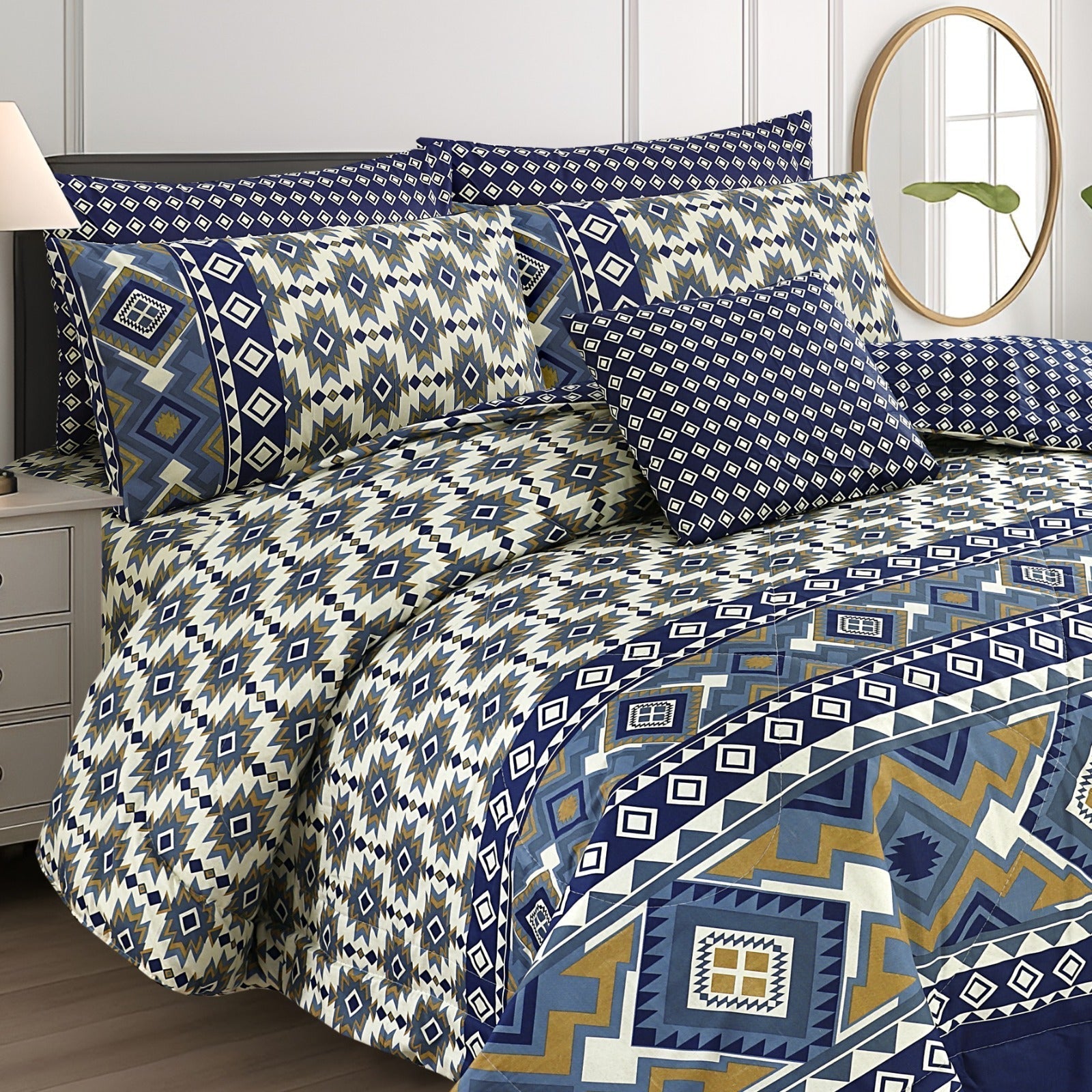 Double Bed 6 pc Winter Razai Set (Heavy Filling) DZ-20