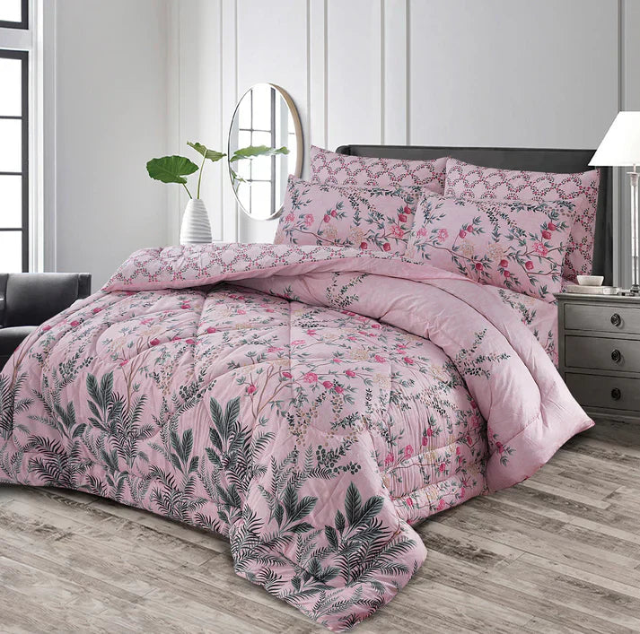 Double Bed 6 pc Winter Razai Set (Heavy Filling) DZ-08